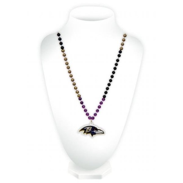 Rico Industries Baltimore Ravens Beads with Medallion Mardi Gras Style 9474654400